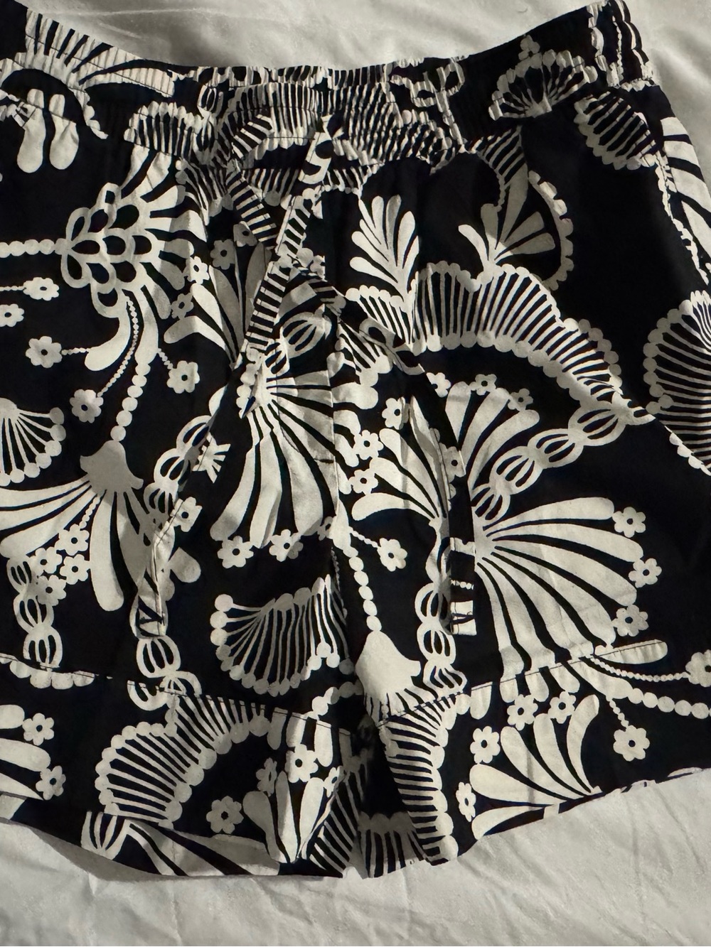 Banana Republic Black and White Floral-Print Bermuda Shorts